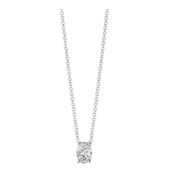 Collitaire white-gold necklace. Catalogue image for illustration.