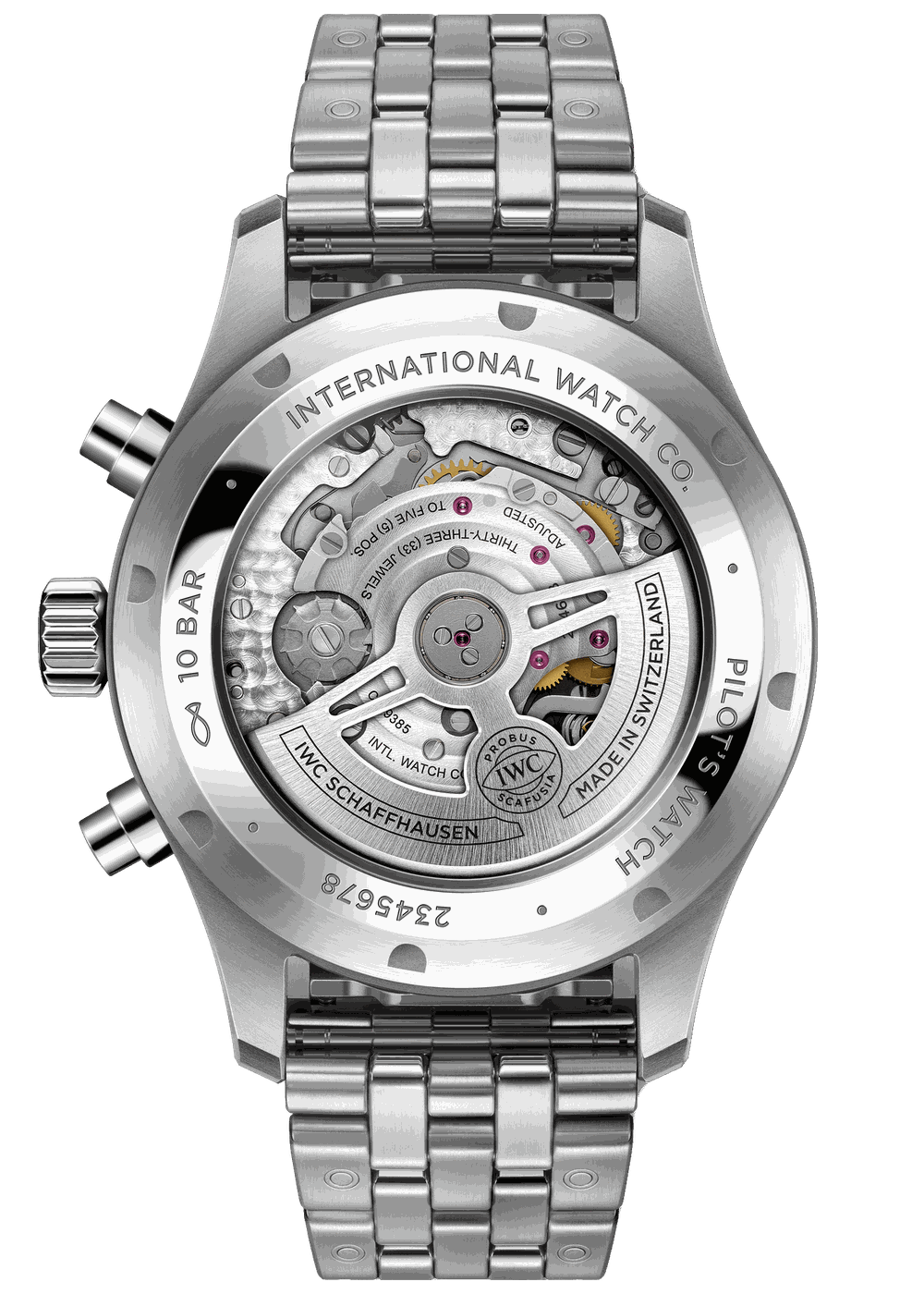 IWC, Pilot’s Watches, IWC Pilot’s Watch Chronograph IW378008 Rückseite mit Saphirglasboden
