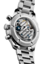 Longines Spirit Pilot Flyback L3.721.4.93.6 – Rückansicht mit Sichtboden und Stahlarmband (Detailaufnahme)