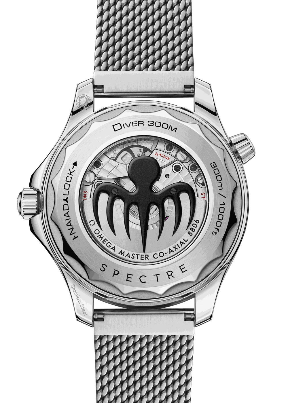 Omega, Seamaster, Omega Seamaster Diver 300M Spectre Edition 210.30.42.20.01.023 – Sichtboden und Rotor