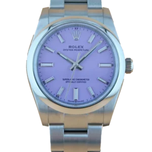 Rolex Oyster Perpetual 34 Lavender Frontansicht