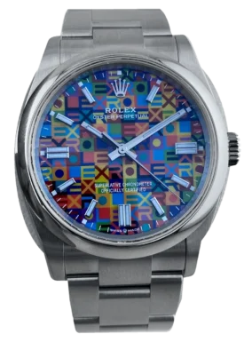 Rolex, Oyster Perpetual 36, Jubilee-Zifferblatt – Frontansicht