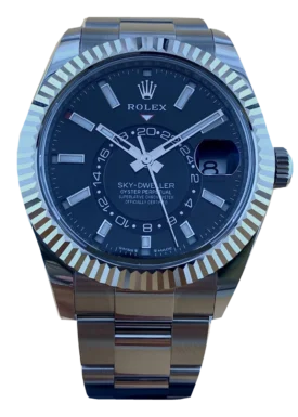 Rolex Sky-Dweller 336934, schwarzes Zifferblatt, Frontansicht