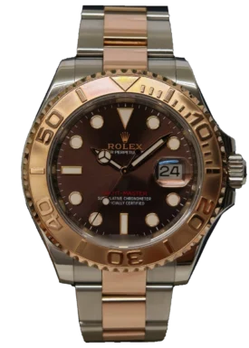 Rolex Yacht-Master 40 Schokoladenbraunes Zifferblatt Frontansicht